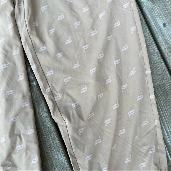 FABLETICS Medium Iggy Woven Sandy Tan Brown Logo Jogger Pants - Picture 5 of 11
